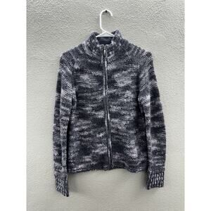 Eddie Bauer Womens Sweater Size Small Purple Wool Blend Long Sleeve Zip Up Mock